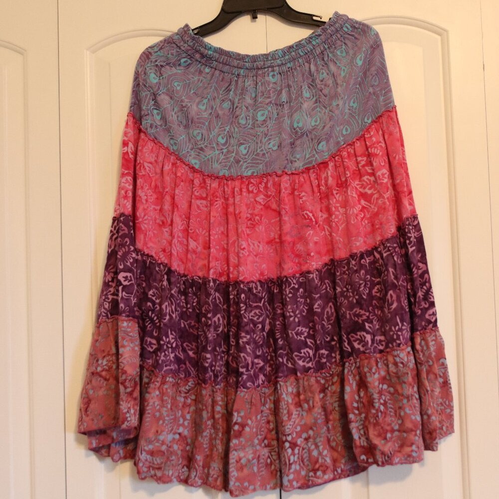 Hand Kreation Skirt One Size Boho, 100% Rayon festival, colorful, casual